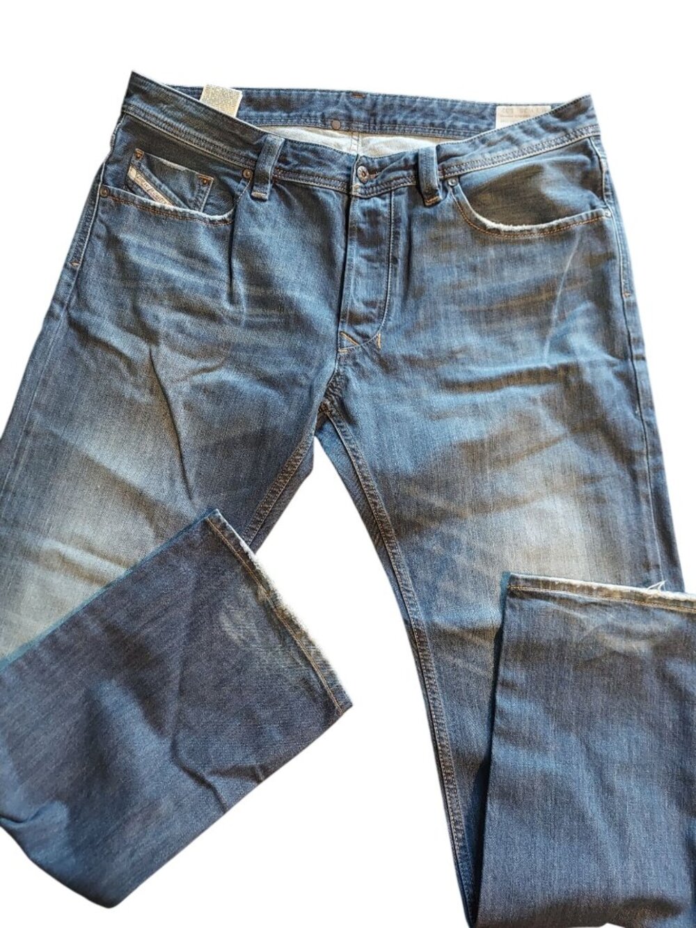 Diesel Larkee Regular Straight Mens Blue Denim Jeans Size W36 L32 1481